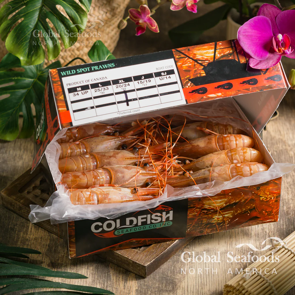Premium Wild-Caught Spot Prawns - Frozen, Sweet & Tender (4.4 lbs Total)